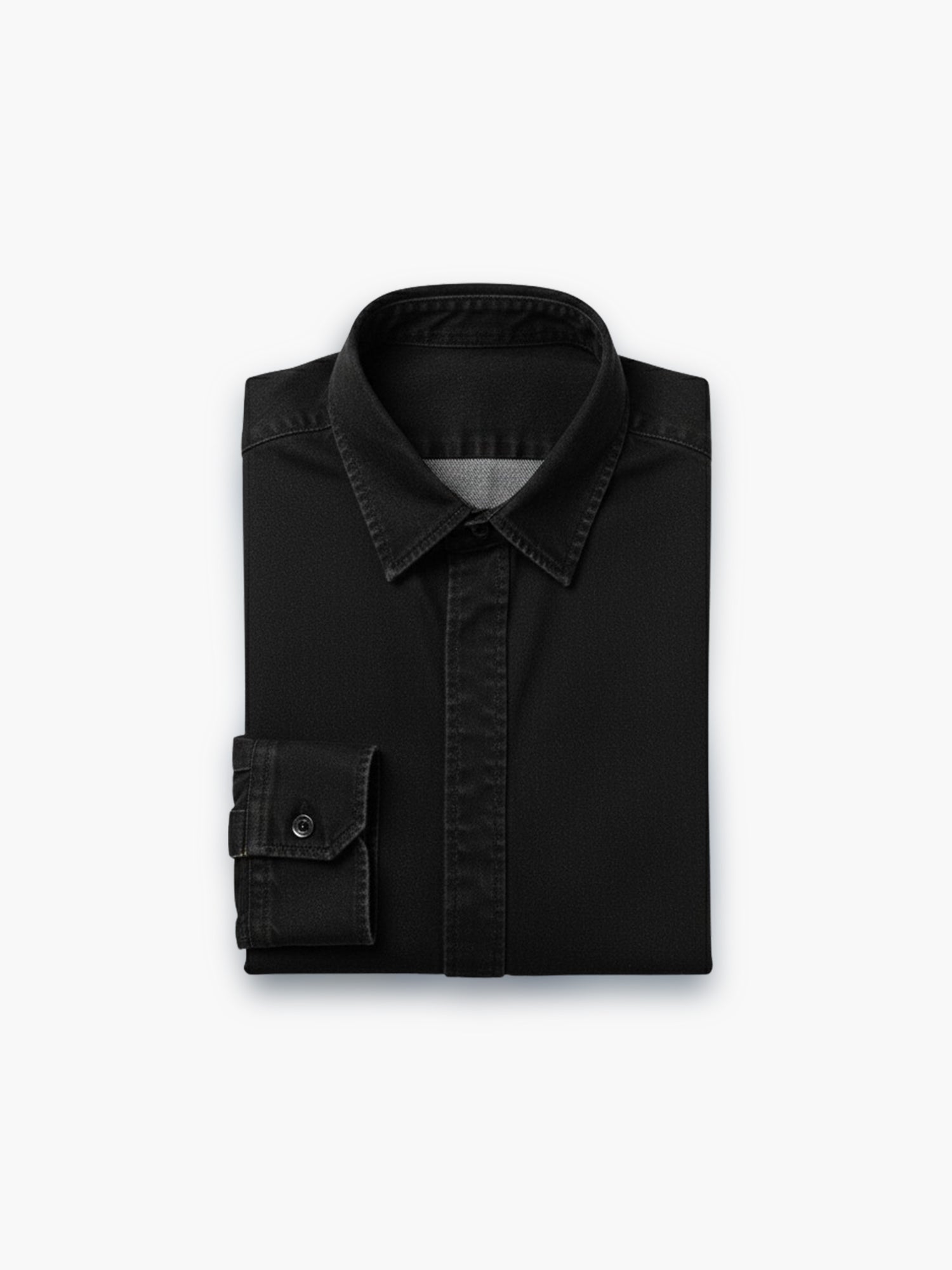 Black Denim Cotto Regular Shirt